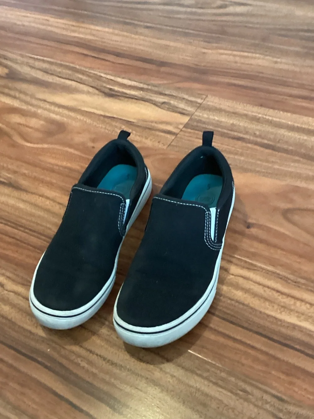 wonder nation Black Slip-On Canvas Loafers with White Soles